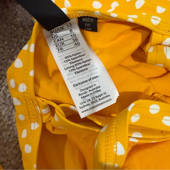 Nip Tuck Swim Yellow Polka Dot Tankini NWOT - Picture 4 of 4